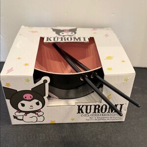 Sanrio Kuromi Hello Kitty & Friends Ceramic Ramen Noodle Bowl with Chopsticks